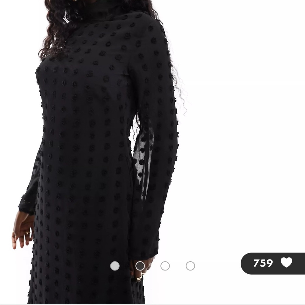 ASOS DESIGN high wrap neck maxi dress in black textured
